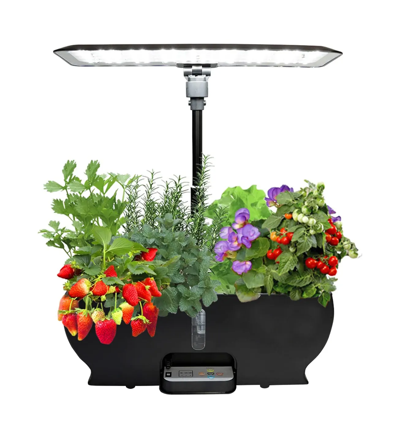 Système de culture de légumes et de fruits à 17 trous avec lumière LED Panier de plantation en coton Minuterie de culture sans sol