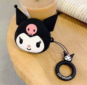 3D Phim Hoạt Hình Kawaii Kuromi Lomazon Hot Tùy Chỉnh Vui Thực Phẩm Mềm Silicone Bảo Vệ Trường Hợp Bìa Cho Airpods 1 2 3 Cho Không Khí Vỏ Pro - Product Image 5