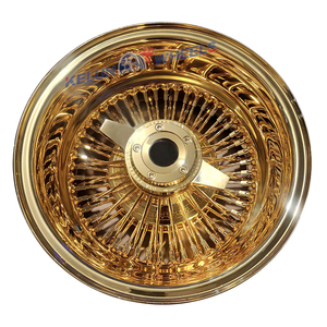 Hot 13 Inch Rims 13*7 All Gold/<strong>center</strong> Gold 2 bar Knock <strong>off</strong> Gold Wire Wheels Wire Spoke Wheel - Product Image 1
