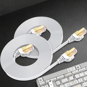 High-Speed Cat8 &amp; Cat7 SFTP FTP <strong>Ethernet</strong> Patch Cord RJ45 LAN Cable with PVC Jacket Shielded <strong>Flat</strong> Patch Cable - Product Image 1