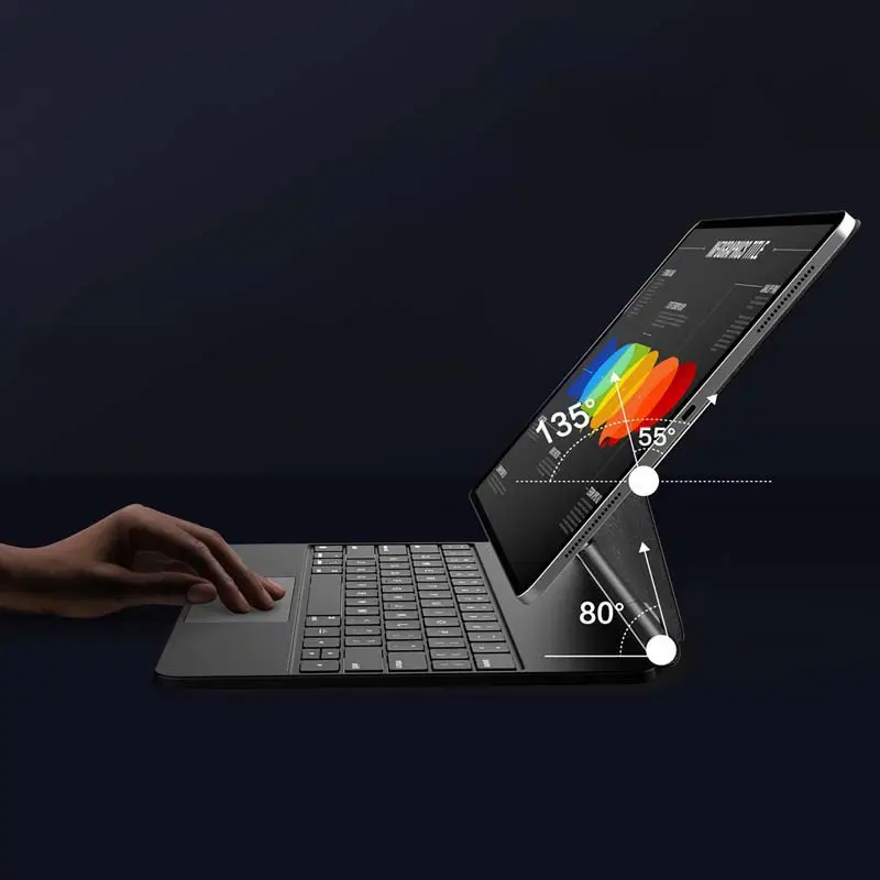 अनुकूलित 2in1 iPad अल्ट्रा स्लिम चुंबकीय कीबोर्ड गोली कवर वायरलेस जादू कीबोर्ड मामले
