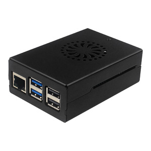 Carcasa protectora de aleación de aluminio Raspberry Pi 5, carcasa de Metal negro para Rpi 5th Compatible con ventilador de refrigeración y radiador