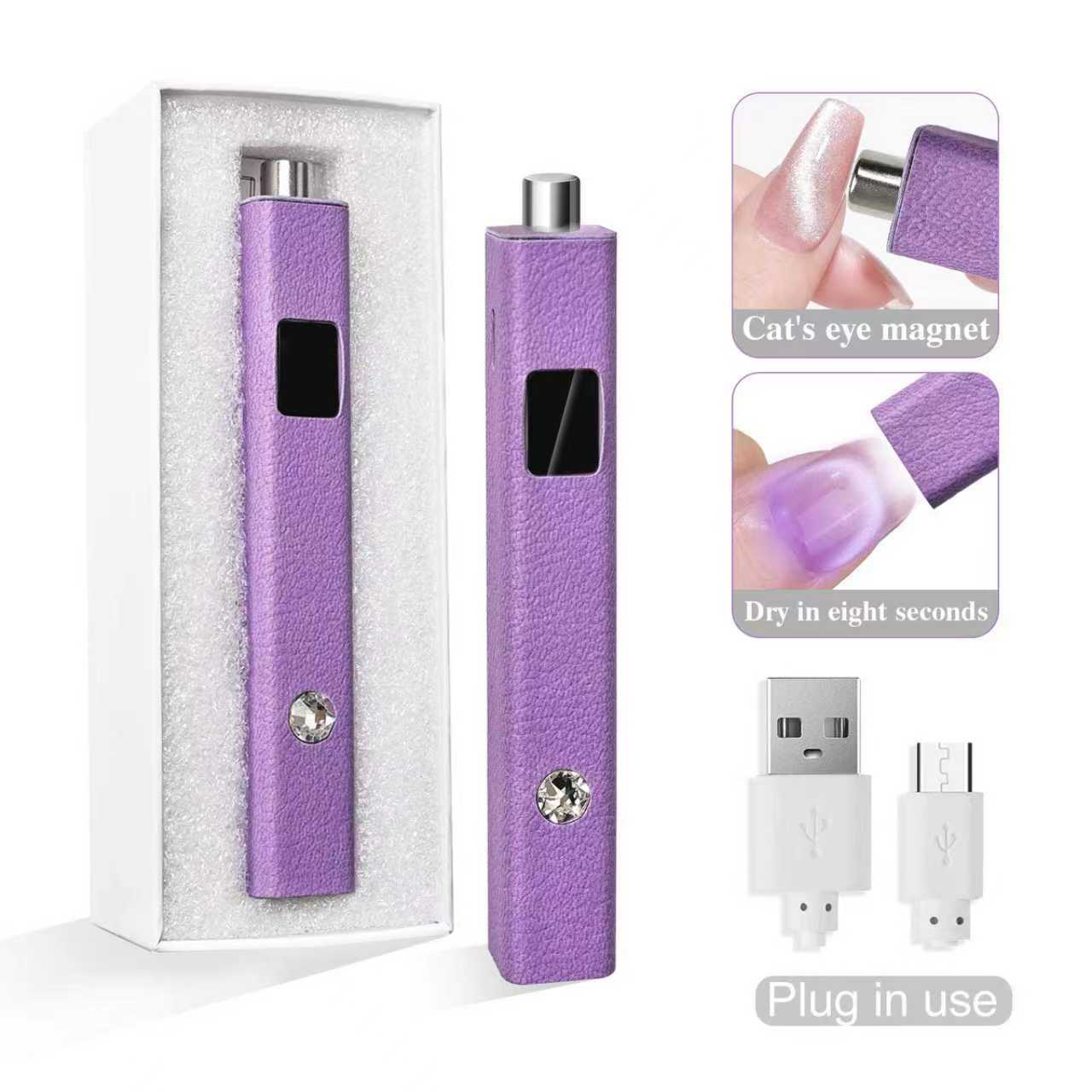Cuir de luxe léger magnétique violet clair