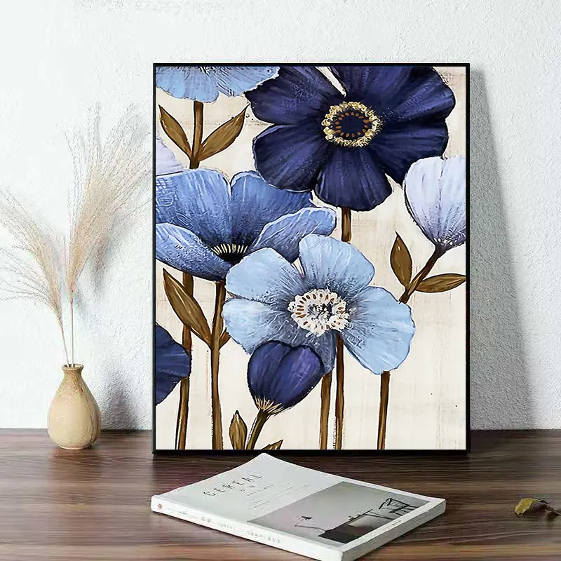 Orfon Custom Design Blumen DIY Malerei nach Zahlen Kits 24 Farben Acrylfarbe Farbset für Erwachsene