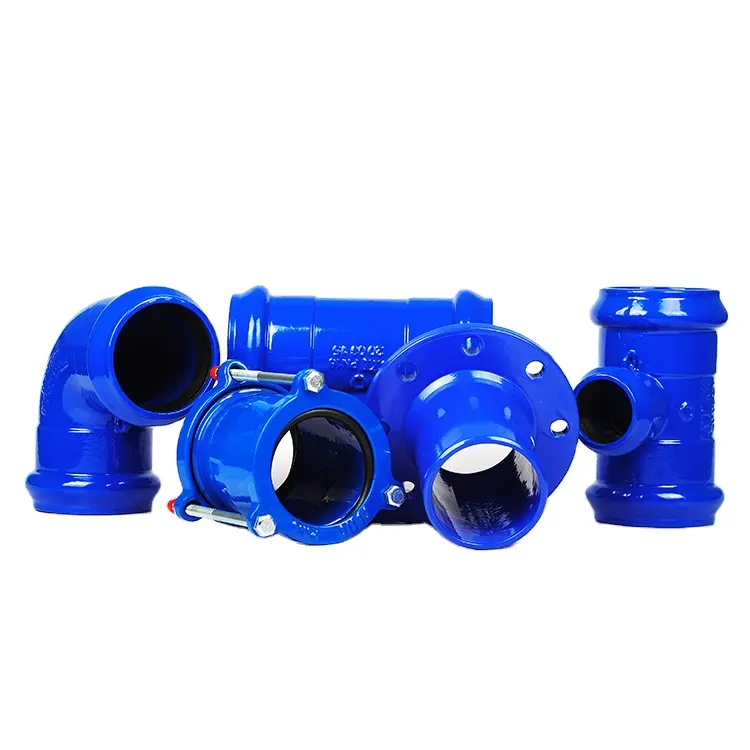 ISO 2531 EN545 EN598 Ductile iron GGG50 DI pipa fitting dengan flensa cabang untuk pipa PVC