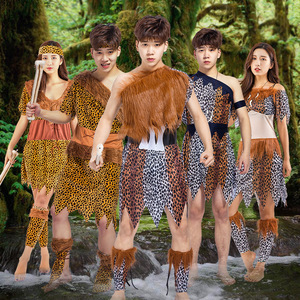 Yeni moda çocuklar leopar baskı afrika hint kostümleri erkekler & kadınlar cadılar bayramı partisi <span class=keywords><strong>Savage</strong></span> Cosplay kostümleri