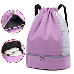 Wholesale Custom Logo Design Promotional Lightweight Sport <strong>Nylon</strong> Polyester Waterproof Draw <strong>String</strong> Bag Gym Drawstring Backpack - Product Image 1