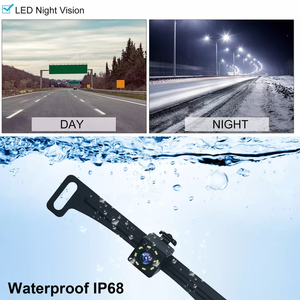 Awintech soporte para matrícula cámara de visión trasera inalámbrica con Monitor HD de 5 pulgadas sistema de cámara de marcha atrás para coches camiones remolques - Product Image 4