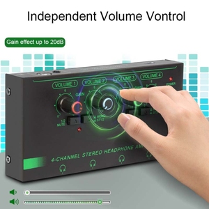 AMPLIFICADOR DE AURICULARES profesional EF-4 RGB, dispositivo de 4 canales, amplificador de potencia sin pérdidas para estudio, minidivisor de monitor de audio estéreo
