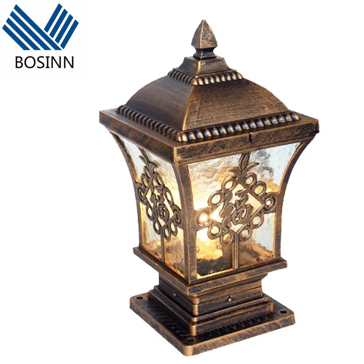 Садовая лампа, уличный светильник в виде столба, декоративное освещение для тенниса, ландшафтное освещение, бронзовая лампа для внутреннего дворика