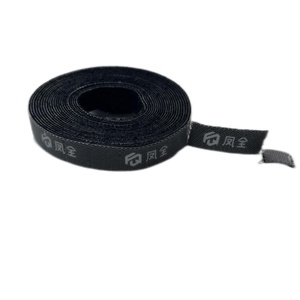 <strong>Customize</strong> Logo Nylon Self Adhesive Black <strong>Hook</strong> and <strong>Loop</strong> Roll <strong>Hook</strong> and <strong>Loop</strong> <strong>Strap</strong> <strong>With</strong> Logo - Product Image 1