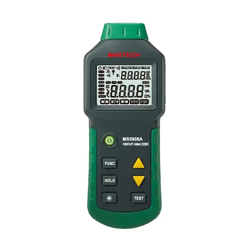 MASTECH MS5908A/MS5908C AC100-240V LCD 회로 차단기 분석기 전압 GFCI 미터 Mastech 소켓 테스터와 RCD 테스터