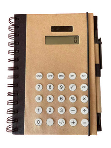 Eco Material Spiral Cahier Notebook mit elektronischem Taschen rechner Stift 8-stelliger Solar Power Desktop-Rechner - Product Image 2