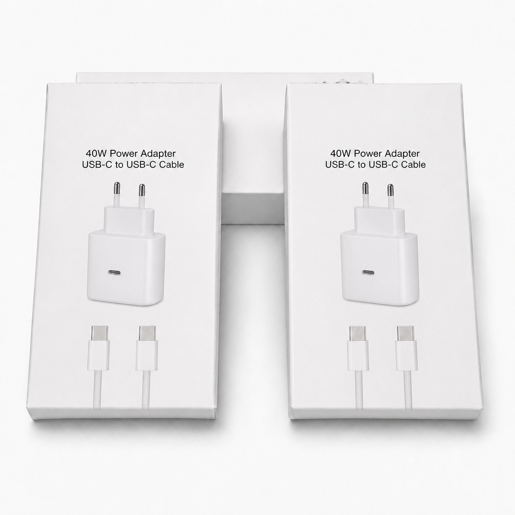 White 40W charger & cable