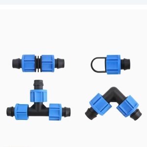 16mm 20mm Fittings Farm Irrigation Lock Nut Tee Elbow Couplings Fitting For Drip Tape Drip Pipe
