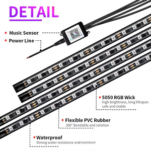 IP68 Waterproof RGBIC Underbody <strong>LED</strong> Chasing Light <strong>Kit</strong> <strong>6</strong> Pcs Car Underglow Lights with Glow Effect Length under Glow for Cars - Product Image 4