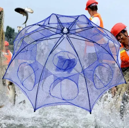 Trampa de pesca plegable de carbono, Red de fundición para pesca de langosta, cangrejo, jaula, Multi-Especificaciones