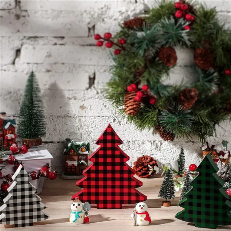 Gli alberi all'ingrosso personalizzati decorano gli ornamenti in legno di mobili trasparenti ornamenti natalizi non finiti