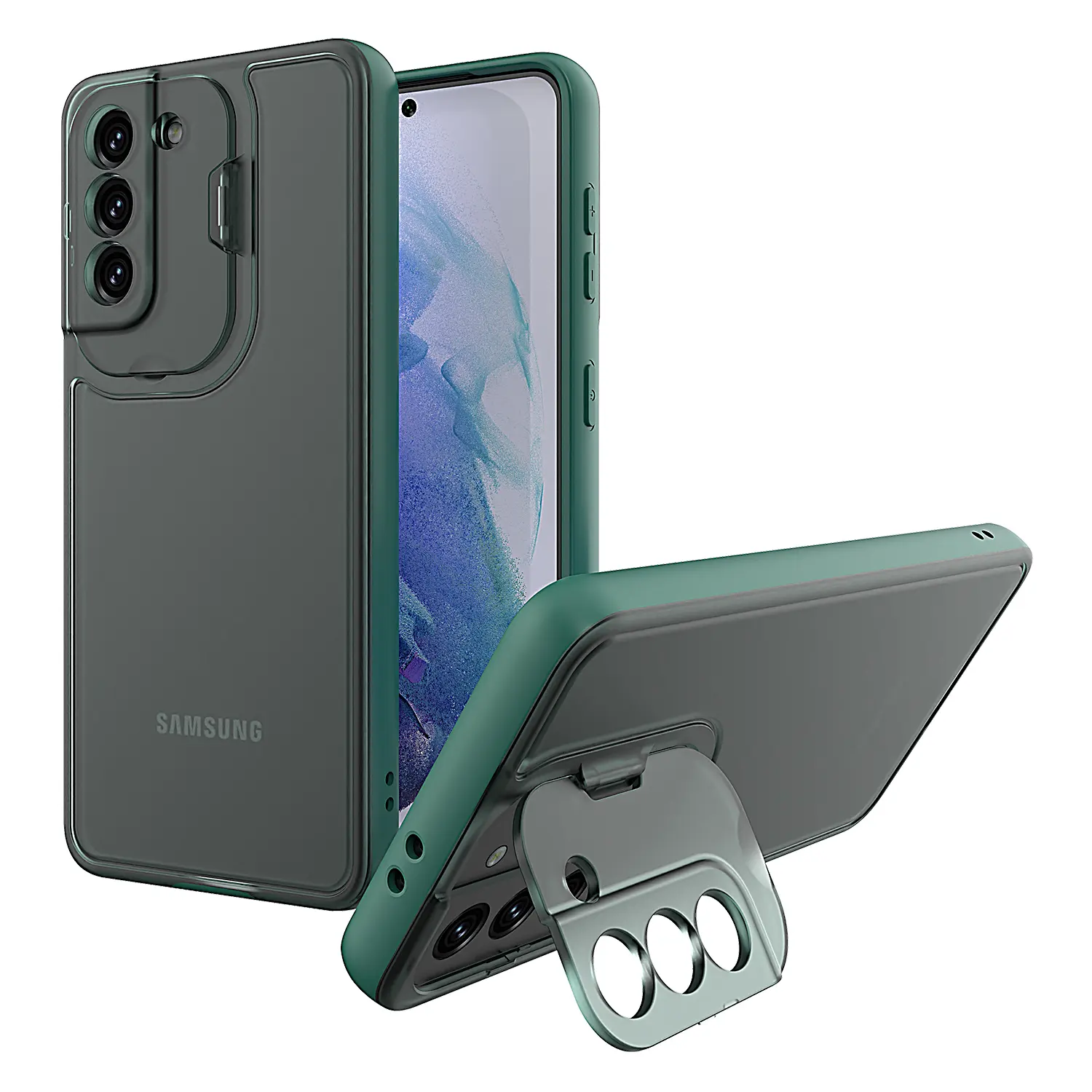 Vendita calda della fabbrica borsa per cellulare pieghevole cavalletto protezione della fotocamera custodia Mobile 2 In 1 custodia per telefono per Samsung Galaxy S22