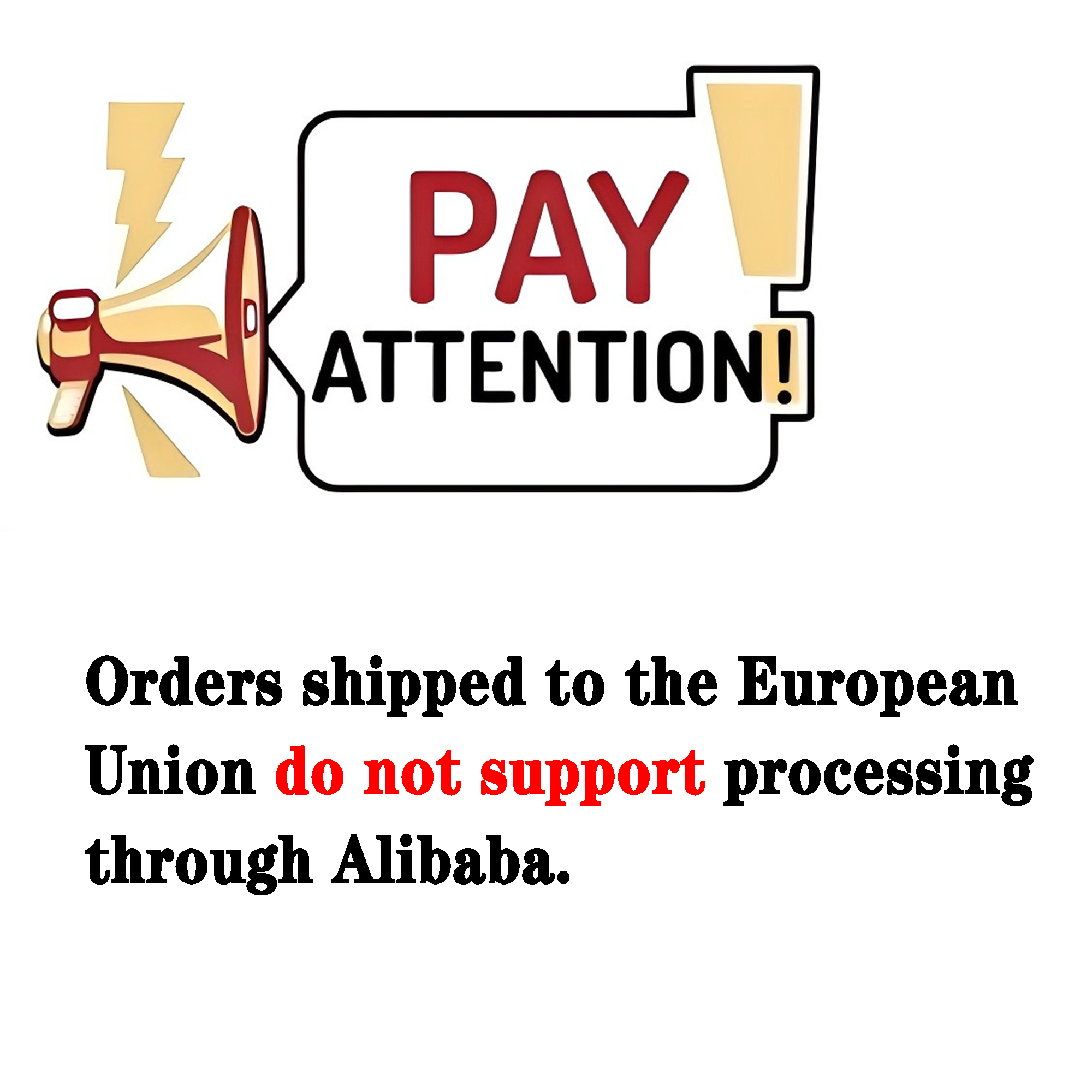 Orders shipped to the EU do not support processing through ALI