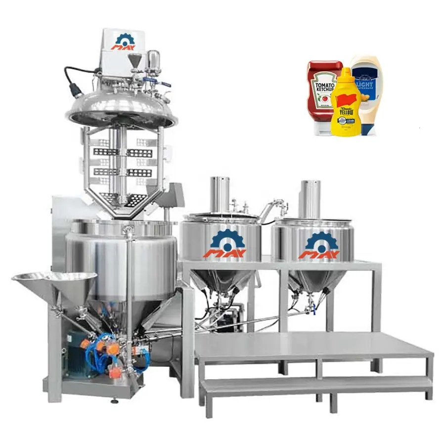 Chân không homogenizer emulsification Máy Mayonnaise sản xuất pho mát Margarine cà chua Ketchup Kem Máy làm