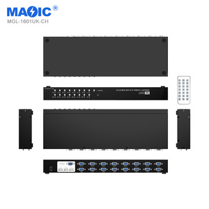 新型16端口USB 2.0 KVM交换机控制台1080P智能热键VGA分离器开关盒16进1出VGA KVM交换机