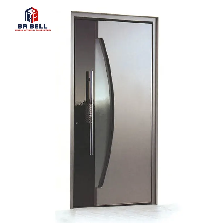 Design moderno 2020 heavy duty acciaio inox casa porta di sicurezza in metallo porta principale con vetro temperato fornitore Della Cina