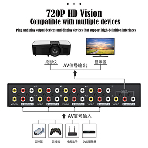 Conmutador de audio y video 8 en 1 salida AV Sharer RCA CVBS Lotus Stand Set-top Box - Product Image 3