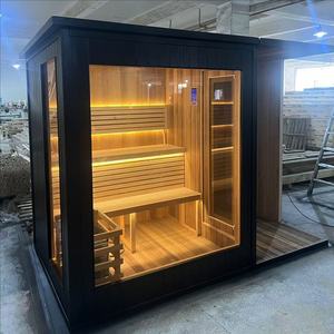 Design moderno Sauna cedro rosso doccia a vapore combinazione con pannello di controllo