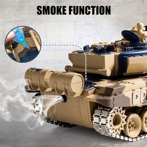 Toptan 1/18 RUS T-90 uzaktan kumandalı Tank 2.4G ordu savaş tankı kamyon sigara ve işık ve ses ile askeri araçlar modeli oyuncak - Product Image 3