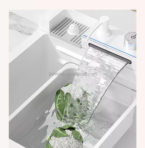 新款高品质多功能现代智能瀑布不锈钢304水槽厨房水槽 - Product Image 3