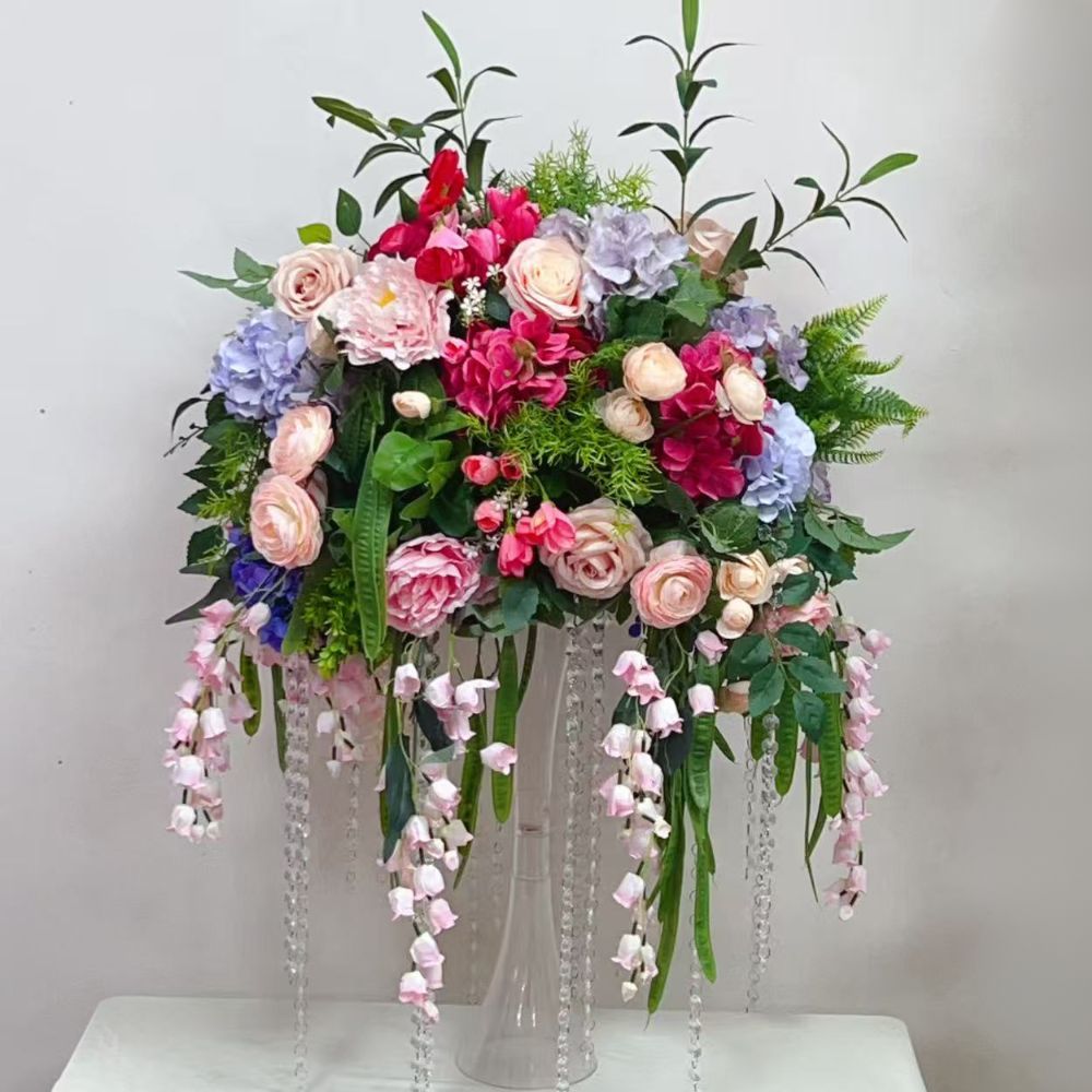 8#Boule de fleurs roses 50cm