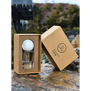 Simple and Elegant Custom logo Kraft Paper Packaging <strong>Box</strong> <strong>100ml</strong> Perfume Bottle Packaging <strong>Box</strong> Can Be Reused - Product Image 1