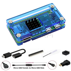 GeeekPi Raspberry Zero 2W Gehäuse 7 in 1 Basic Starter Kit mit Acryl Raspberry Pi Zero Case, 20Pin GPIO Header