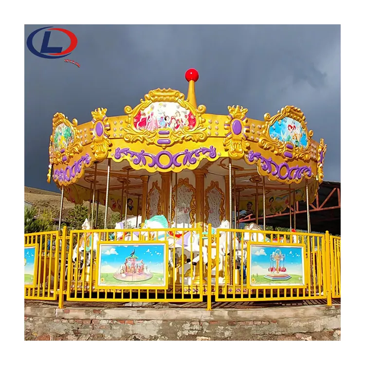 Parque infantil Juego de atracciones Equipo de entretenimiento Carrusel Parque de atracciones Paseos Merry Go Round Horse para la venta