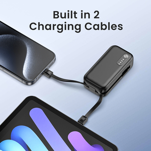 QC 3.0 Fast Charging 5000mAh Battery Charger with Built in 2 Cables <strong>Power</strong> <strong>Bank</strong> for Cell Phones - Product Image 3