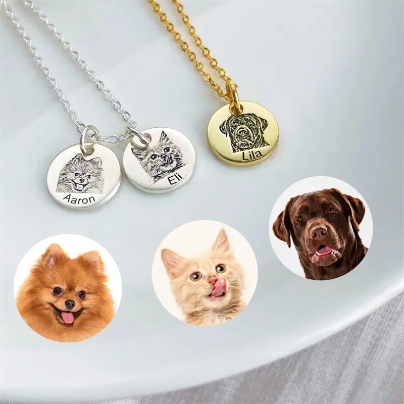 2023 EW et Peckorrast eckecklace uustom Con og HOTO eewelry Pet irirthday Gift For Pet over gragra