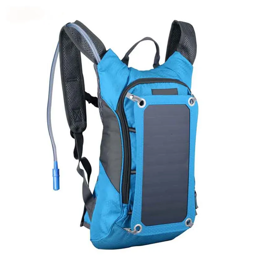 2023 nuovo Design borsa da bici con luce solare zaino di ricarica solare luce pannello solare ricarica zaino sportivo