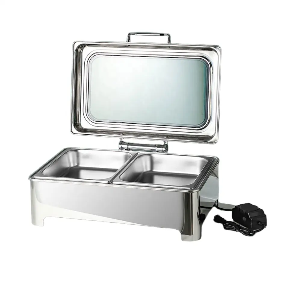 Hotel Restaurant Buffetserver Catering Chaffing Rechthoek Roestvrij Staal Cheffing Chafing Schotel Buffet Set Food Warmer