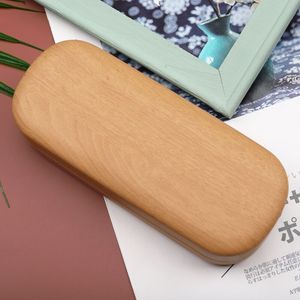 Toptan özelleştirilmiş kişiselleştirilmiş düz renk klas sert ahşap durumlarda gözlük taşınabilir miyopi gözlük büyük saklama kutusu - Product Image 4