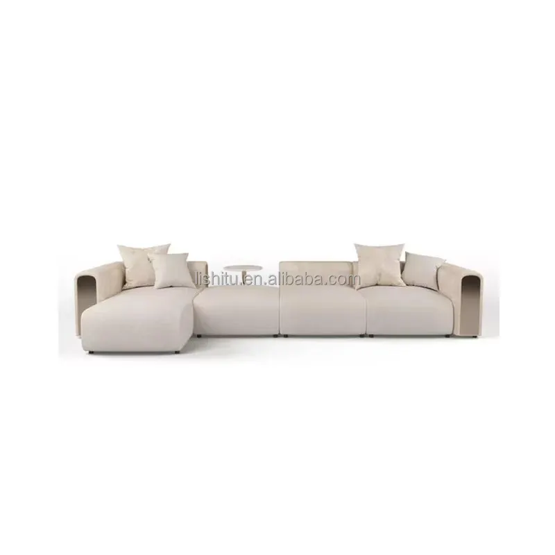 Novo modelo estofos importados couro sofá conjunto Luxuoso estilo italiano moderno sala de estar conjunto mobiliário sofá