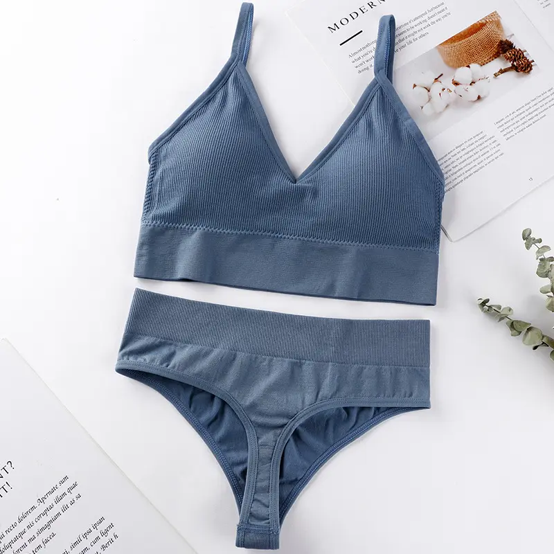 Grosir Pabrik Push Up tanpa kawat sutra es set Bra jeli tidur Bralette empuk mulus celana dalam dan Bra untuk wanita