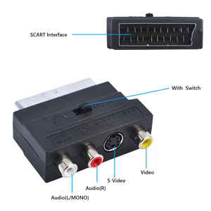 21-poliger Scart-Stecker auf 3-Cinch-AV-Buchse Composite-S-Video-Audio konverter adapter mit Ein/Aus-Schalter AV-Block-Scart-Adapter - Product Image 3