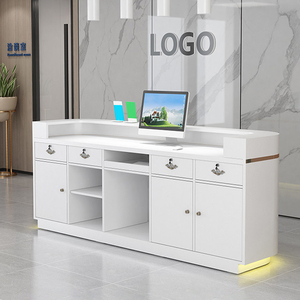 现代小型简易家具收银台不锈钢接待柜台收银台出售 - Product Image 2