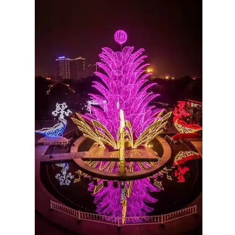 Riesen LED Licht Baum lila, Outdoor LED Baum Lichter, 9 ft Weihnachts baum mit LED Lichter enthalten weiß