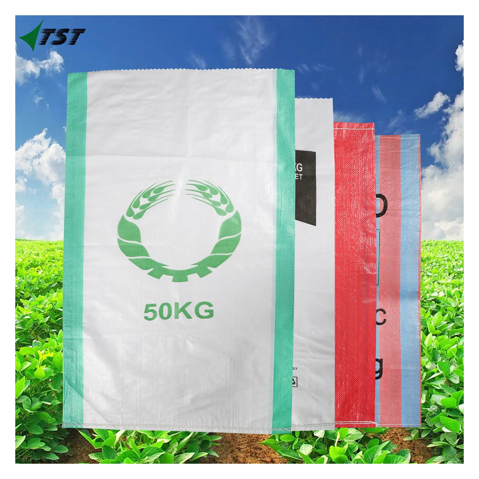 Kostenlose Probe Großhandel 50 kg 50 lb 100 kg Saco Poly-Kunststoff-PP-Gewebesäcke neuer leerer Reisbeutel