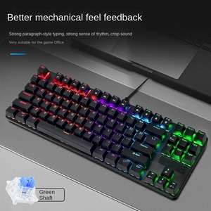Logotipo personalizado 87-Key True Mechanical Blue Axis Interfaz USB Teclado para juegos de computadora multifuncional - Product Image 3