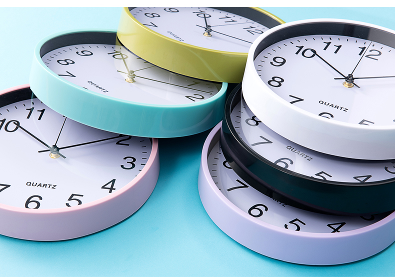 Customized Advertising promotion clock 8 inch cheap Plastic Round Wall Clock/Quartz Clock