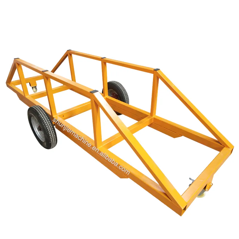 Load 3000kg steel pipe mental iron heavy material transport cart with four wheel for industrial factory