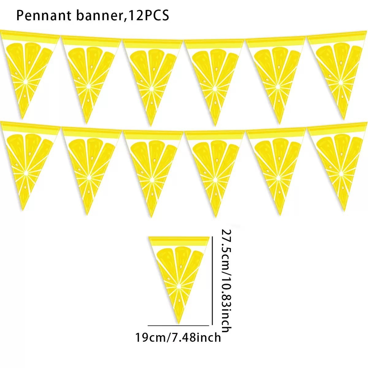 Banderas triangulares en forma de limón-12 piezas